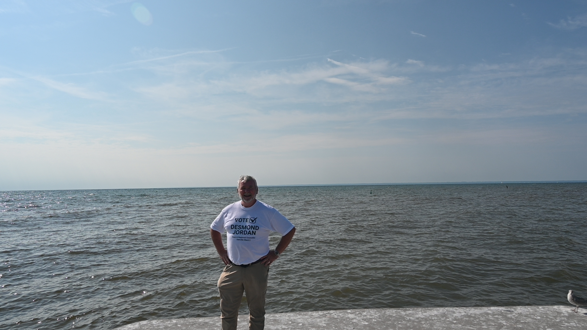 Desmond Jordan campaigning along the Lake Ontario waterfront in Ward 2